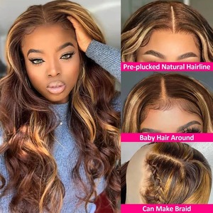 Women Middle Part Piano Color Big Wave Long Curly <b>Synthetic</b> <b>Wig</b>, Fashion European Style <b>Wig</b> Factory Supply - Product Image 3