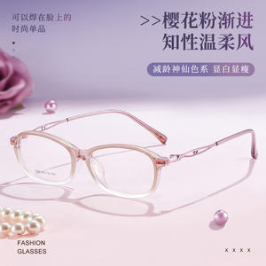 Gafas de mujer Danyang con montura redonda de TR90, borde de 4 mm de ancho, patillas huecas, antideslizantes, montura completa, lentes acrílicas - Product Image 2