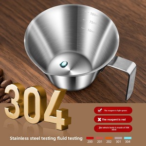 Tasse à mesurer en acier inoxydable 304 avec échelle, réutilisable, pour extraction de café, petite carafe à lait pour barista et bar - Product Image 5