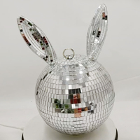 Décorations de mini miroirs réfléchissants de haute qualité Ornements de lapin disco en motif artisanal rond directement de l'usine pour l'affichage