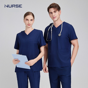 H & U mejor calidad médicos y enfermeras mujeres hombres transpirable algodón poliéster enfermería uniformes conjuntos médico Scrub Hospital uniformes - Product Image 1