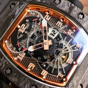 Reloj Mecánico para Hombre 2026, Diseño de Moda con Esfera Hueca y Manecillas Luminosas, Modelo 022 con Forma de Barril de Vino en Fibra de Carbono - Product Image 6