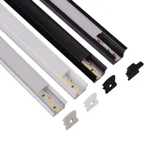 超薄7毫米铝型材，用于led条形基板嵌入式铝3米led天使型材黑色led通道