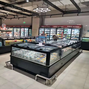 Congélateur coffre commercial pour supermarché, avec vitrine d'îlot et porte coulissante en verre sur le dessus - Product Image 5