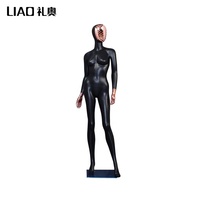 Nouveau design Mannequin gonflable noir mat en fibre de verre pour femme adulte, taille standard, corps entier, visage diamant, pour magasin de vêtements