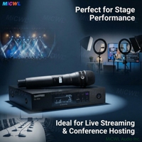 Système de microphone sans fil UHF KSM8, micro dynamique cardioïde portable, récepteur QLXD4, performance sur scène, diffusion en direct, conférence