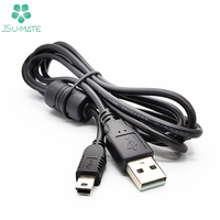 Cámara de video digital Mini Cable USB Tipo a Mini B Cable de cargador macho Cable USB 2,0 para PSP PlayStation 3 Controlador PS3