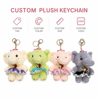 Porte-clés en peluche personnalisé petit éléphant, pendentif animal en peluche mignon et moelleux, porte-clés multicolore pour accessoire de sac