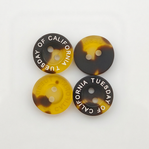 Premium Resin <strong>Buttons</strong> 18L <strong>Tortoiseshell</strong> &amp; Black Matte 2 Hole Sewing <strong>Buttons</strong> Custom Laser Engraved Logo for Shirts,coats - Product Image 4