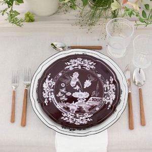 Plato de Porcelana Fina Marrón Europeo Vintage, Elegante, de Lujo, Clásico, de Diseño, para Cena, Vajilla, Plato para Boda - Product Image 6