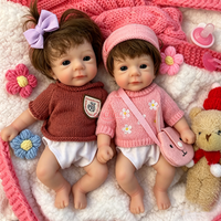 Poupées Reborn en Silicone Adoptables 30cm, Poupées Bébé Fille aux Yeux Ouverts, Corps Souple, Veines Réalistes, Cadeau de Noël