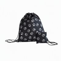 Sac à dos léger en polyester avec cordon de serrage, pliable, motif imprimé personnalisé, pour sport, gym, école, plage, voyage, vente en gros