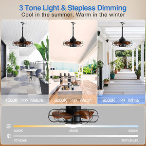 <span class=keywords><strong>Ventilador</strong></span> <span class=keywords><strong>de</strong></span> <span class=keywords><strong>Techo</strong></span> LED DC Moderno para Exteriores, Impermeable IP44, con Control Remoto Inteligente, Cuerpo <span class=keywords><strong>de</strong></span> Hierro Resistente al Óxido - Product Image 3