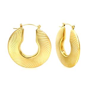 Pendientes de Aro Huggie Chapados en Oro de 18k, Delicados, Elegantes, Vintage, Modernos, con Textura Gruesa, de Acero Inoxidable Hipoalergénico, Joyería de Moda - Product Image 1