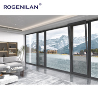 Ventanas Corredizas de Doble Vidrio Templado con Diseño Panorámico Moderno y Grande de Rogenilan para Casas