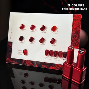 Ensemble de <span class=keywords><strong>vernis</strong></span> à ongles en gel à paillettes scintillantes, rouge brillant, coloré, <span class=keywords><strong>semi</strong></span>-<span class=keywords><strong>permanent</strong></span>, à retirer par trempage, <span class=keywords><strong>vernis</strong></span> à ongles en gel UV LED - Product Image 1