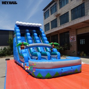 Venta al por Mayor de Fábrica, Tobogán de Agua de PVC de Nuevo Diseño para Niños, Doble Tobogán con <span class=keywords><strong>Piscina</strong></span> para Aventuras - Product Image 2
