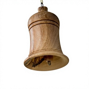 Handcrafted <b>Wooden</b> Engraved Hanging Bell Ornament Christmas Theme Traditional Design High Quality Ceiling Mount Home Decoration - Product Image 1