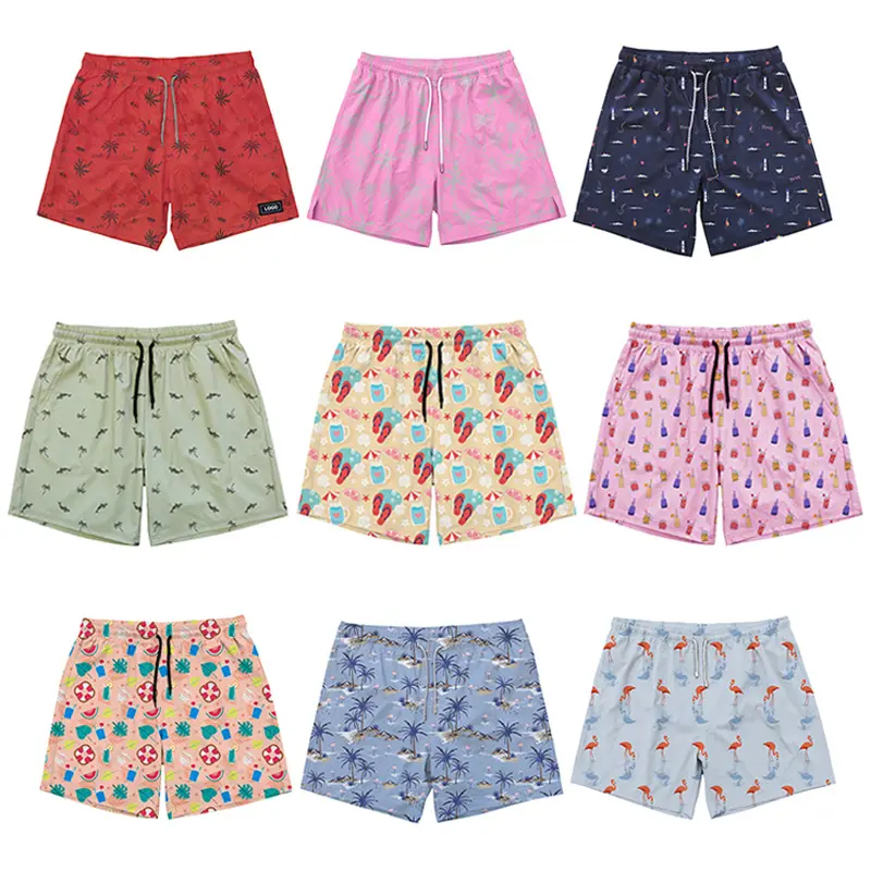 Short d'entrejambe de 5 pouces recyclé short de bain impressions de sublimation surf boardshorts oem nylon hommes shorts Board shorts