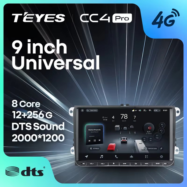 TEYES CC4 PRO For Volkswagen Bora Golf 6 Passat Scirocco Sharan Touran Amarok For Skoda Octavia Fabia 2 CarPlay Android Auto 2DI