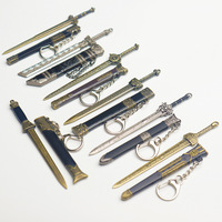 Miniatures de lames de sabres anciens célèbres, ornements d'armurerie classiques chinois en alliage, porte-clés de forme géométrique, jouet