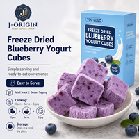 Cubos de Yogur con Arándanos Liofilizados, Listos para Comer, Lácteos, OEM/ODM, Marca Privada, Proveedor Mayorista, Servicio de Alimentos, China, 50g