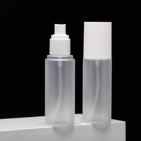 Flacon pulvérisateur en plastique de qualité supérieure, 100 ml, transparent givré, cylindrique, en PET, pour parfum, toner, emballage cosmétique