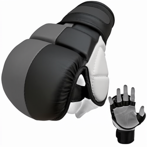 Guantes de Boxeo de Entrenamiento con Correa Larga para Muñeca y Cierre de Velcro para Hombres y Mujeres, con Protección Interna de Gel en la Mitad del Dedo - Product Image 1