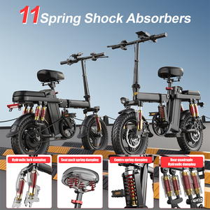 Bicicletta Elettrica Pieghevole con Motore Brushless, Batteria al Litio 48V 15Ah, Telaio in Acciaio ad Alto Tenore di Carbonio, Freni a Disco Meccanici, 25km/h - Product Image 4