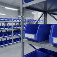 Contenedor de Almacenamiento Industrial Resistente, Plástico, Antiestático, ESD, Ahorra Espacio, Duradero, Multifuncional para Logística