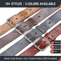 1.5 "ceinture en cuir de vachette véritable lavée vintage pleine fleur en détresse avec boucle ardillon rétro Jean décontracté de haute qualité pour hommes