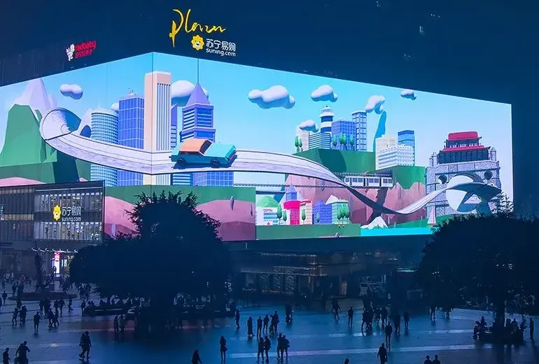 3d Blote Oog Led Video Wall Outdoor Led Display P3.91 P4.81 P6.67 Gigantisch Led Scherm