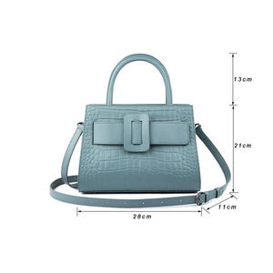 Sac à bandoulière en cuir véritable à motif crocodile, sac à bandoulière pour femme, sac à main élégant et polyvalent pour les trajets quotidiens - Product Image 6