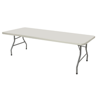 Table pliante en plastique de 8 pieds Bjflamingo Table pliante en aluminium de 8 pieds