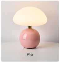 Nouvelle lampe de table en forme de champignon 2026, design couleur crème, lumière d'ambiance douce pour chambre, maison, hôtel