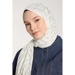 Pure Tone Luxury Satin <b>Silk</b> Scarf Custom Designer V Pattern Long Party Style for Spring/Summer-Light <b>Green</b> & Ivory - Product Image 1