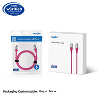 Certificado 8K 60Hz 40Gbps PD 240W Tipo C Trenzado USB4.0 Cable de carga rápida Chaqueta de PVC 5A Thunderbolt 4 3 2 Compatible