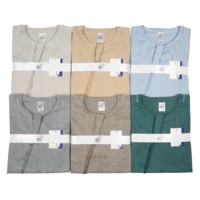 Robe arabe musulmane à manches plates en coton des émirats Kaftan Jubah Abaya Jalabya Vêtements islamiques ethniques Lelaki Thobe Kandura