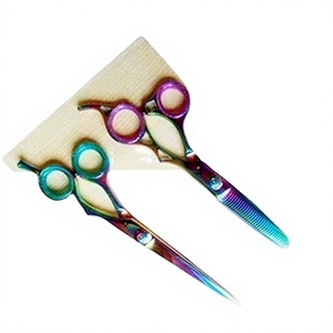 Ciseaux de coiffure professionnels ASAP de 6 pouces en acier inoxydable, écologiques, à manche moyen, revêtement couleur arc-en-ciel, pour droitiers, lames droites - Product Image 4
