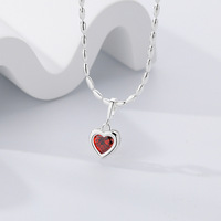 Collares de Plata de Ley 925 al por Mayor con Piedras de Nacimiento para Mujer, Colgantes de Corazón DIY en Doce Colores, Listos para Enviar