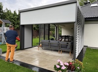 Pergola à lames en aluminium pour villa, cour, bord de piscine, jardin, terrasse, toit rétractable motorisé, imperméable, résistant à la pluie, pavillon