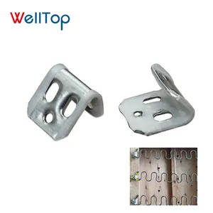 20.052 Wholesale Furniture Fittings Accessories Sofa Spring Clip 5 Hole Rubber Silver Spring Clamp For Chair Couch Repair