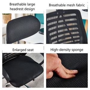 Silla <span class=keywords><strong>de</strong></span> Oficina Ergonómica Moderna para el Hogar y la Sala <span class=keywords><strong>de</strong></span> Estar, Silla <span class=keywords><strong>de</strong></span> Estudio con Reposacabezas Giratorio y Elevable, Diseño <span class=keywords><strong>de</strong></span> Malla - Product Image 4