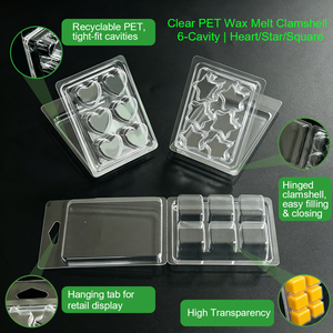 บรรจุภัณฑ์พลาสติกแบบฝาพับใส CPET รีไซเคิลได้ ได้รับการรับรองมาตรฐาน ISO พร้อมโลโก้สั่งทำ สำหรับเทียนหอมและกล่องเทียนพร้อมสติกเกอร์ - Product Image 3