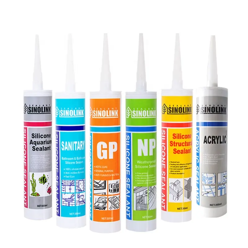 Silicone Sealant Good Price SINOLINK Free Samples Acetic Glass Silicone Sealant