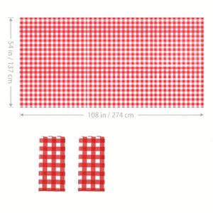 Wholesaler 54x108in Red Gingham Checkered Plastic <b>Table</b> <b>Cloth</b> <b>Disposable</b> Tablecloths Party <b>Table</b> <b>Cloths</b> for 8ft Rectangle <b>Table</b> - Product Image 3