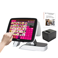 ZHONGJI A7 Terminal Punto de Venta Todo en Uno con Pantalla Dual de 15 Pulgadas, Sistema Táctil para Caja Registradora