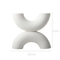 Vases nordiques modernes pour la décoration intérieure Colle de forme spéciale Vase de table noir et blanc Décor