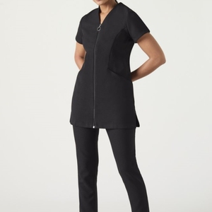 더 많은 색상 가능 호텔 및 뷰티 살롱을위한 지퍼와 포켓이있는 태국 스파 튜닉 유니폼 레이디 미용사 작업복 유니폼 - Product Image 3