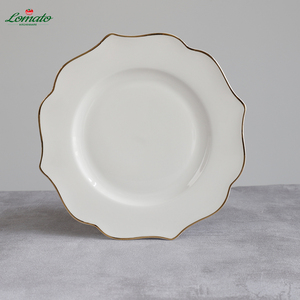 Assiette de présentation en céramique rustique, luxueuse et moderne, motif Ins, durable, décor de table bicolore pour événements, plat à sauce - Product Image 5